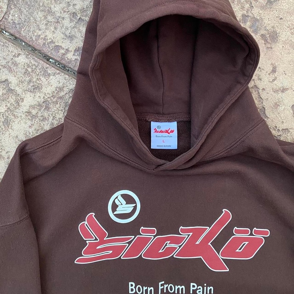 Rare Sicko Brown Born From Pain hoodie - Picture 3 of 4
